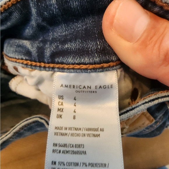 American eagle midi Denim cuffed shorts size 4 - Picture 5 of 5